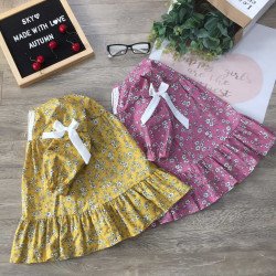 váy thu hoa đuôi cá bé gái nơ tay